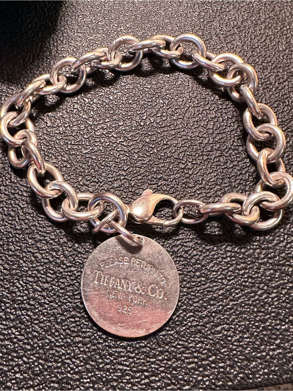 Tiffany and co 8” 925 Sterling Silver Circle Pendant Bracelet